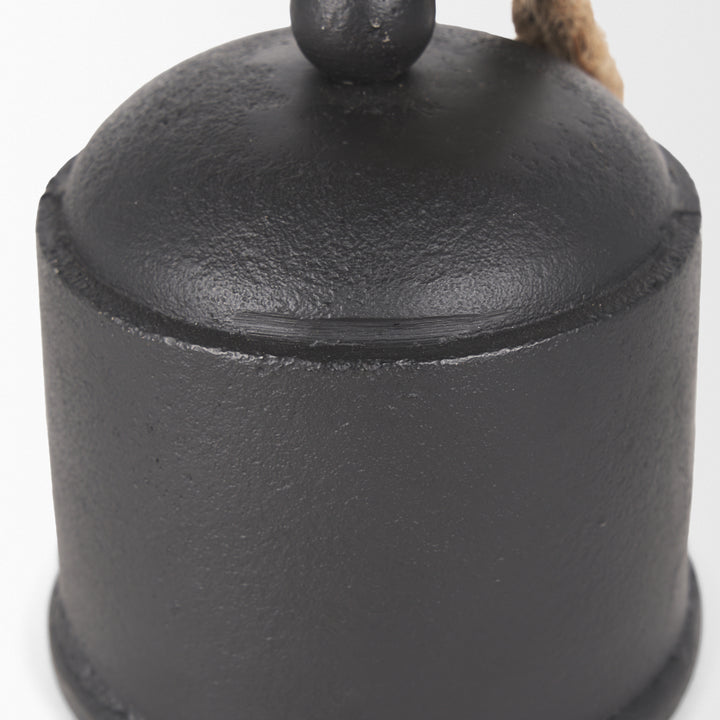 Quincy Medium Matte Black Metal Decorative Bell Object Decor Mercana
