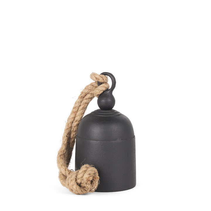 Quincy Small Matte Black Metal Decorative Bell Object Decor Mercana