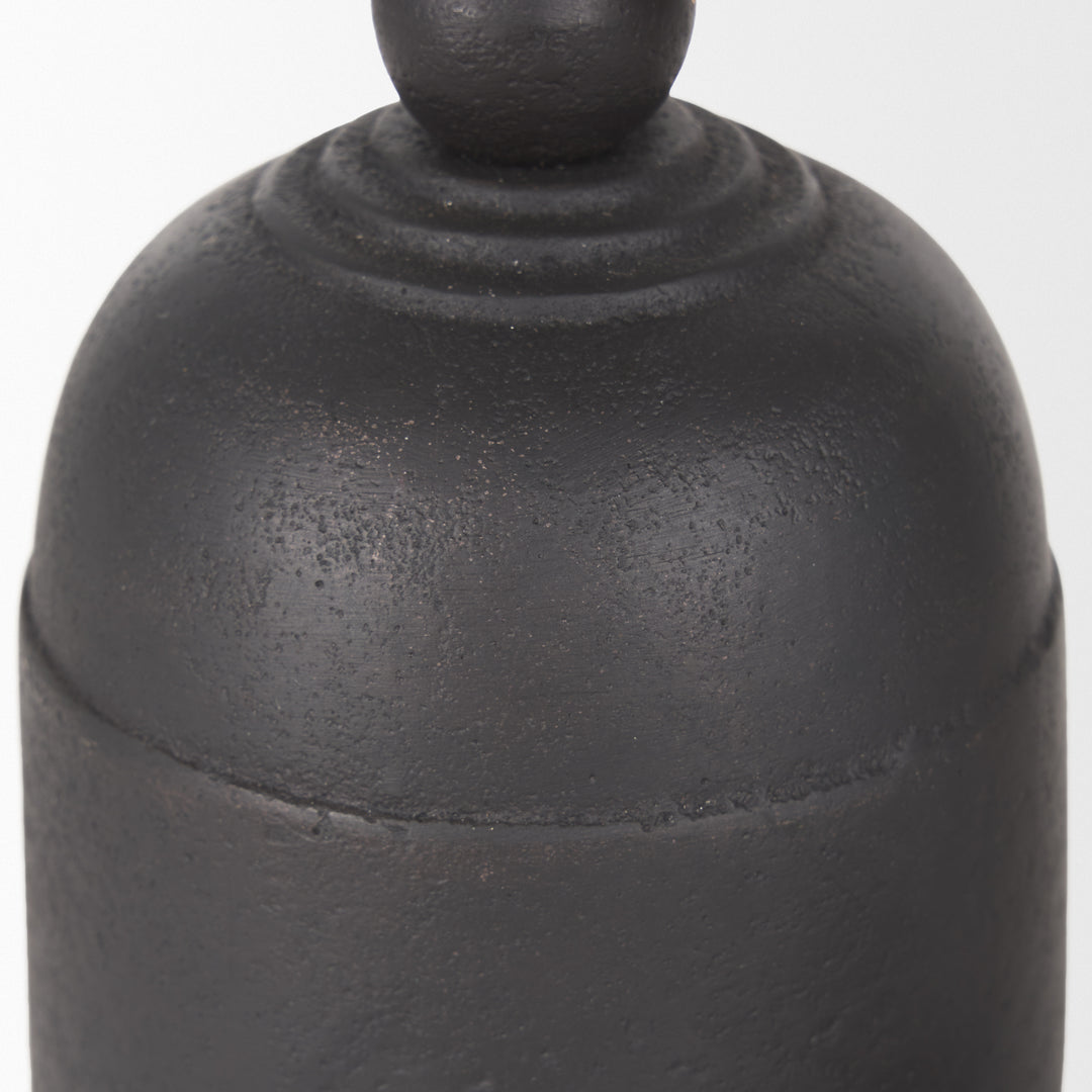 Quincy Small Matte Black Metal Decorative Bell Object Decor Mercana