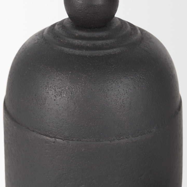 Quincy Small Matte Black Metal Decorative Bell Object Decor Mercana