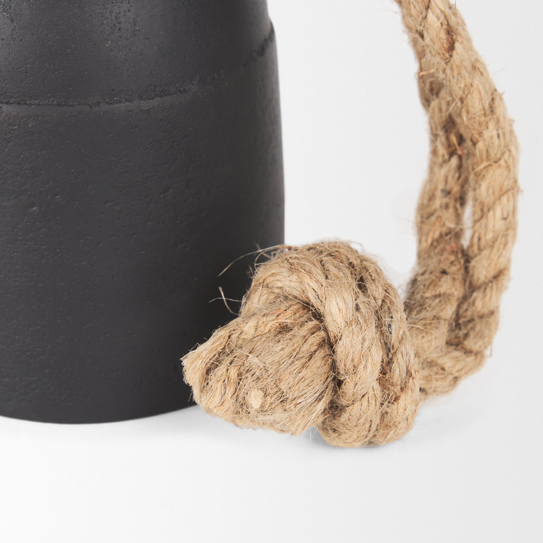 Quincy Small Matte Black Metal Decorative Bell Object Decor Mercana