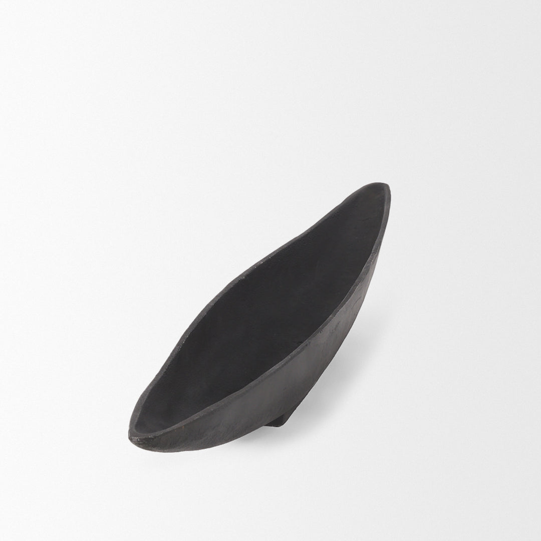 Piero Large Matte Black Metal Decorative Bowl Decor Mercana