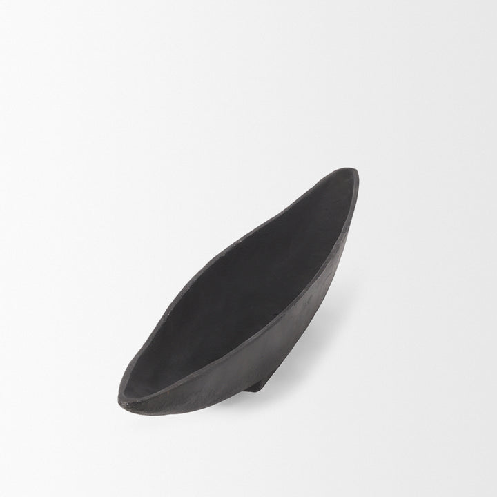 Piero Large Matte Black Metal Decorative Bowl Decor Mercana
