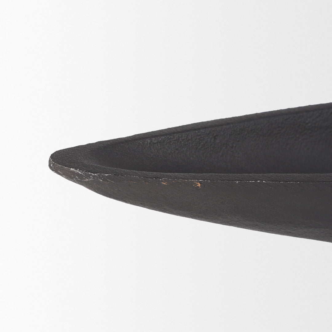 Piero Large Matte Black Metal Decorative Bowl Decor Mercana