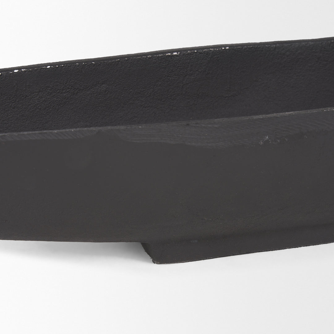 Piero Large Matte Black Metal Decorative Bowl Decor Mercana