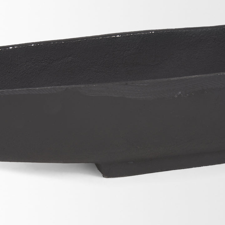 Piero Large Matte Black Metal Decorative Bowl Decor Mercana