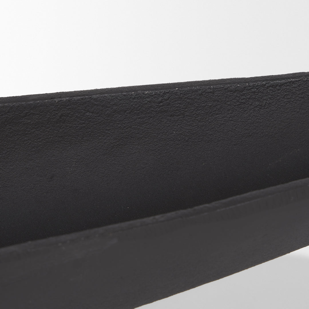 Piero Large Matte Black Metal Decorative Bowl Decor Mercana