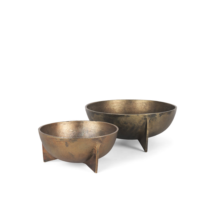 Quita Large Gold Metal Decorative Bowls (Set of 2) Decor Mercana