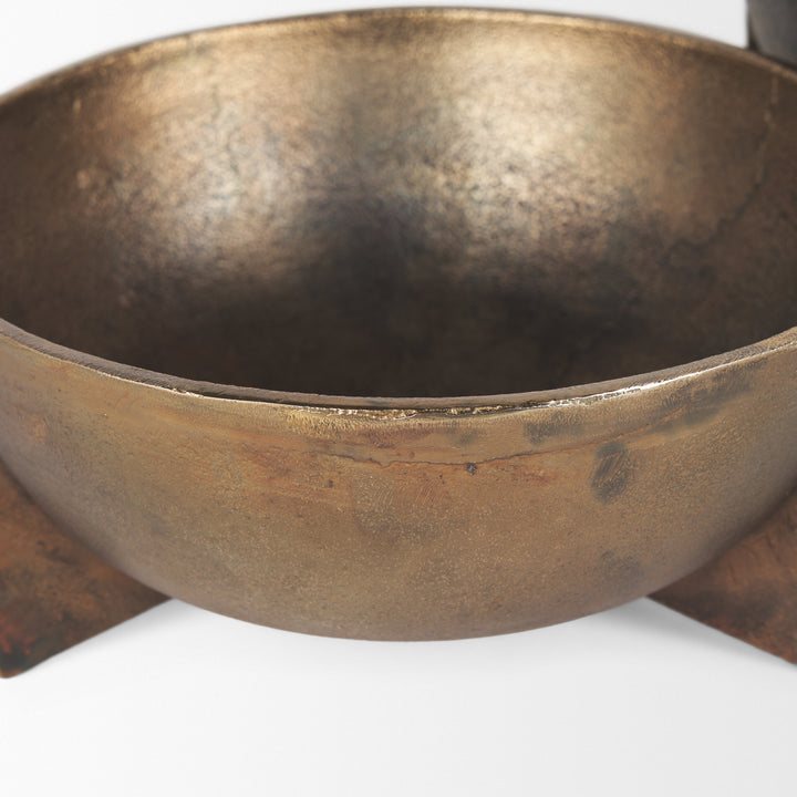 Quita Large Gold Metal Decorative Bowls (Set of 2) Decor Mercana