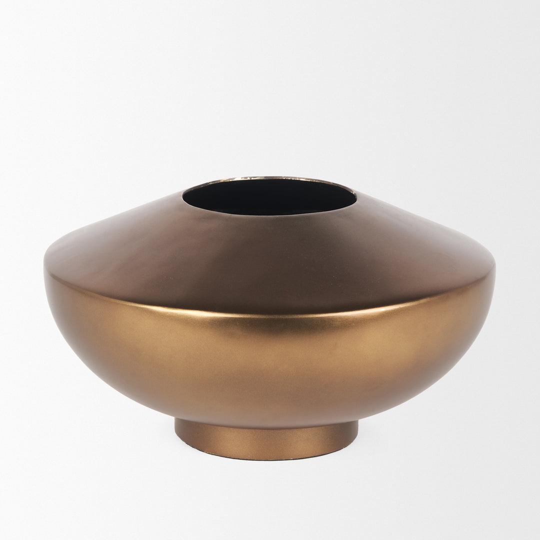 Quiana Large Gold Metal Vase Decor Mercana