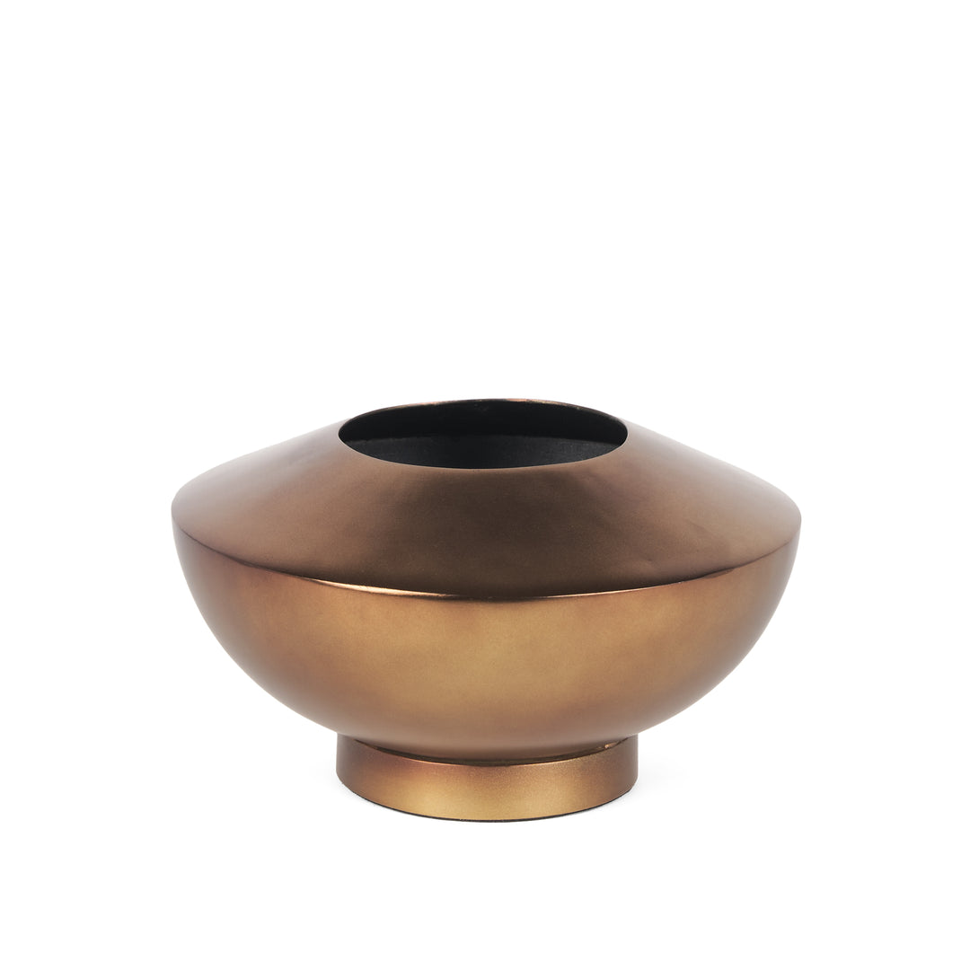 Quiana Medium Textured Gold Metal Vase Decor Mercana