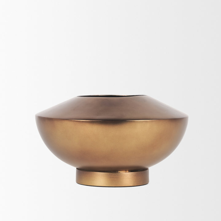 Quiana Medium Textured Gold Metal Vase Decor Mercana