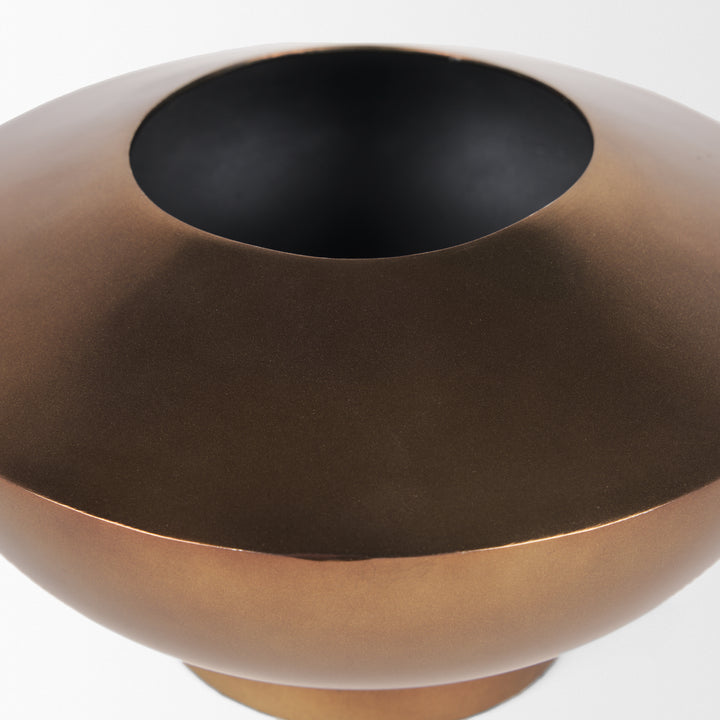 Quiana Medium Textured Gold Metal Vase Decor Mercana