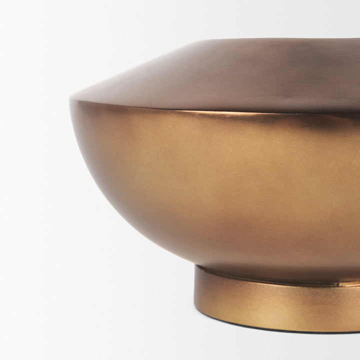 Quiana Medium Textured Gold Metal Vase Decor Mercana