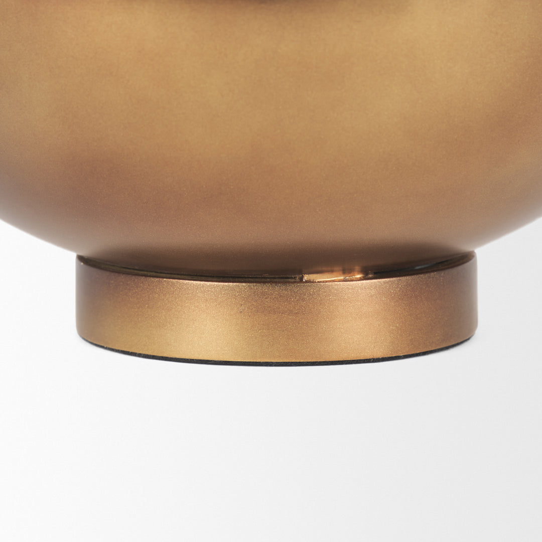 Quiana Medium Textured Gold Metal Vase Decor Mercana