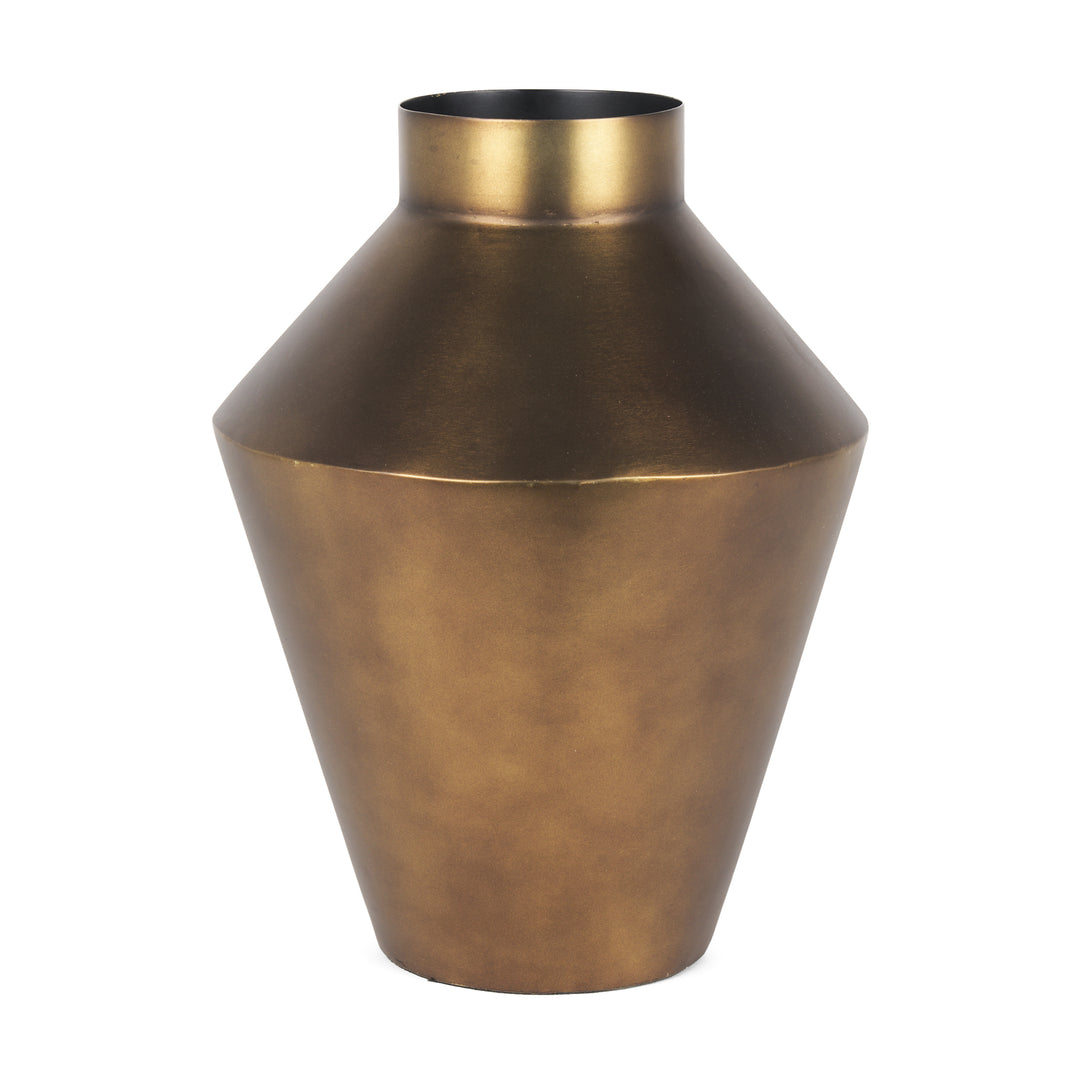 Perrin Large Brushed Gold Metal Decorative Vase Decor Mercana
