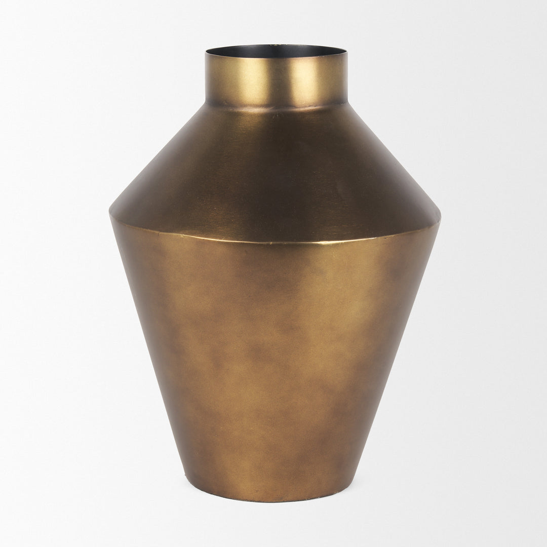 Perrin Large Brushed Gold Metal Decorative Vase Decor Mercana