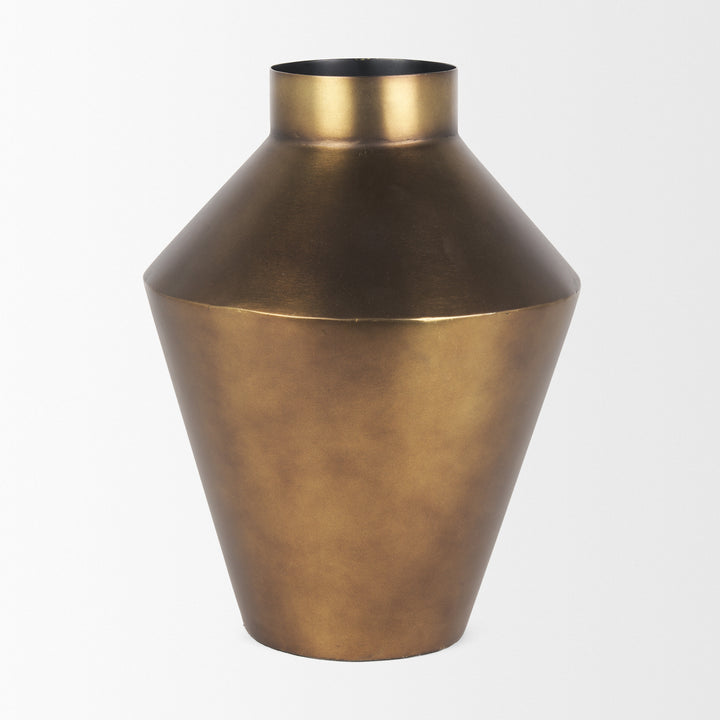 Perrin Large Brushed Gold Metal Decorative Vase Decor Mercana