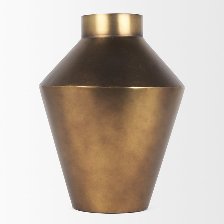 Perrin Large Brushed Gold Metal Decorative Vase Decor Mercana