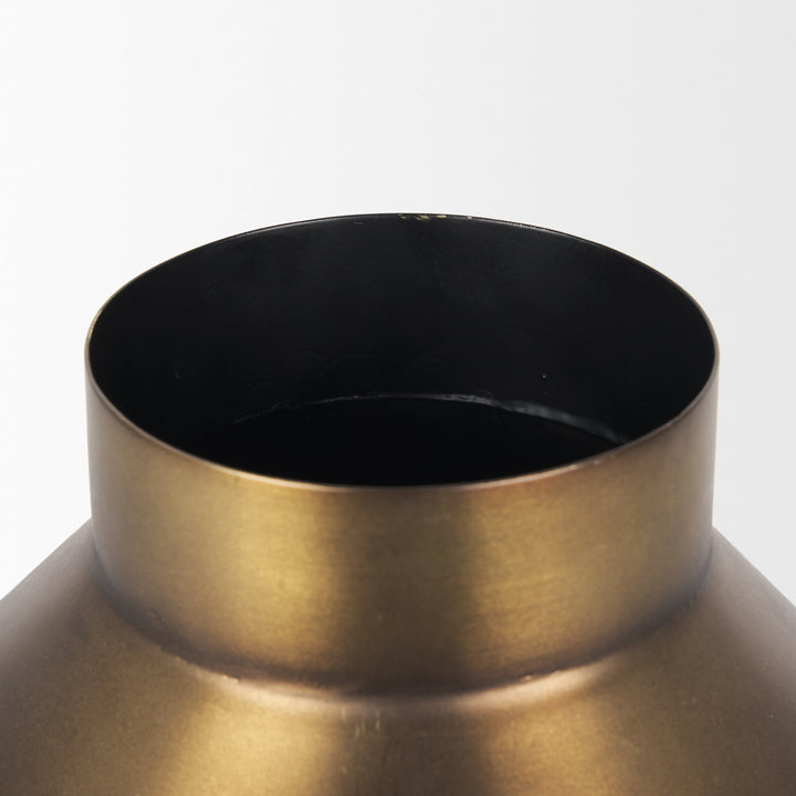 Perrin Large Brushed Gold Metal Decorative Vase Decor Mercana