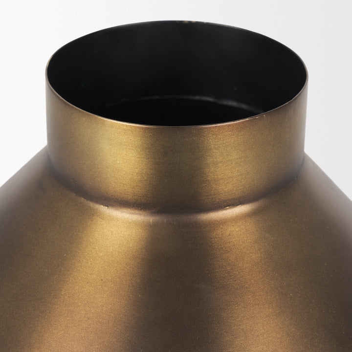 Perrin Large Brushed Gold Metal Decorative Vase Decor Mercana