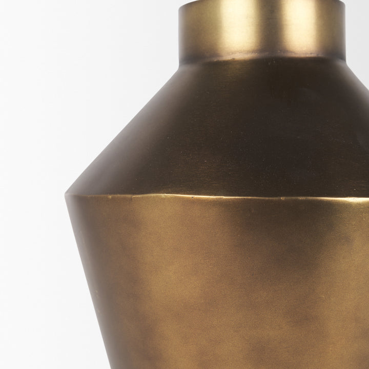 Perrin Large Brushed Gold Metal Decorative Vase Decor Mercana