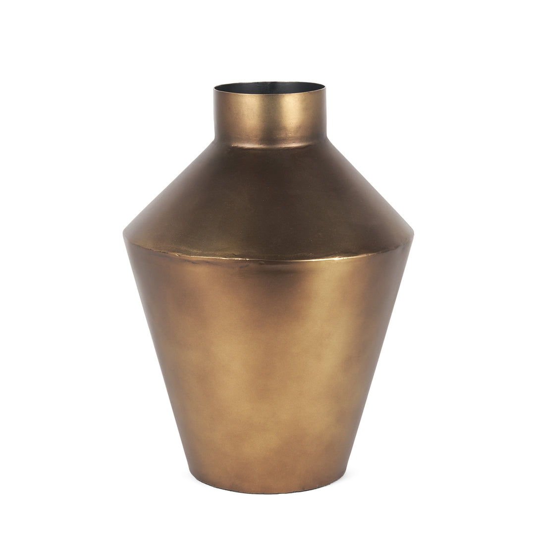 Perrin Small Brushed Gold Metal Decorative Vase Decor Mercana