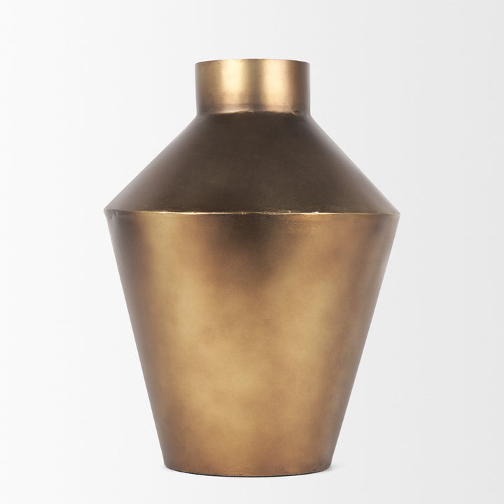 Perrin Small Brushed Gold Metal Decorative Vase Decor Mercana