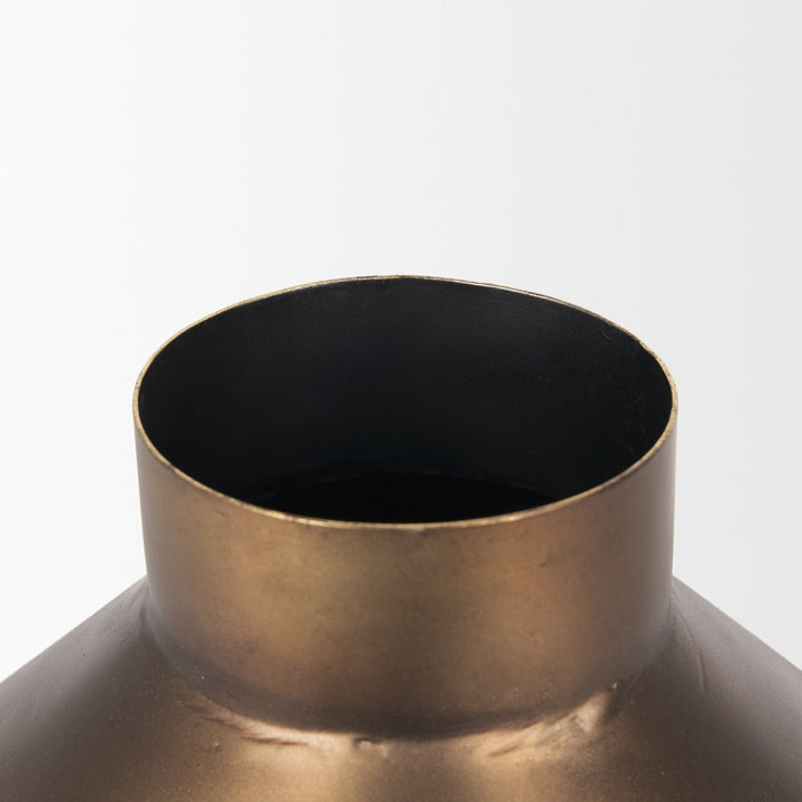 Perrin Small Brushed Gold Metal Decorative Vase Decor Mercana
