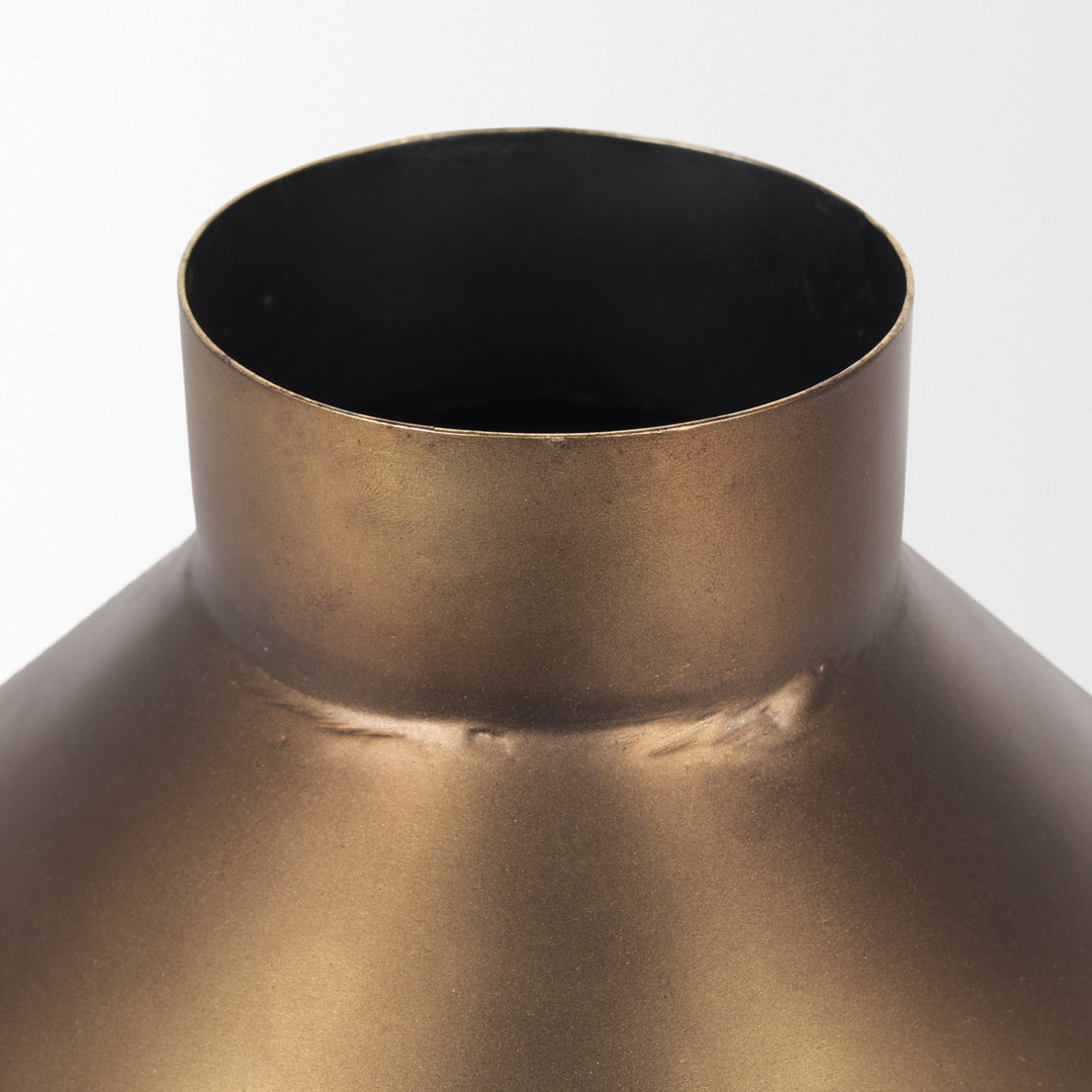 Perrin Small Brushed Gold Metal Decorative Vase Decor Mercana