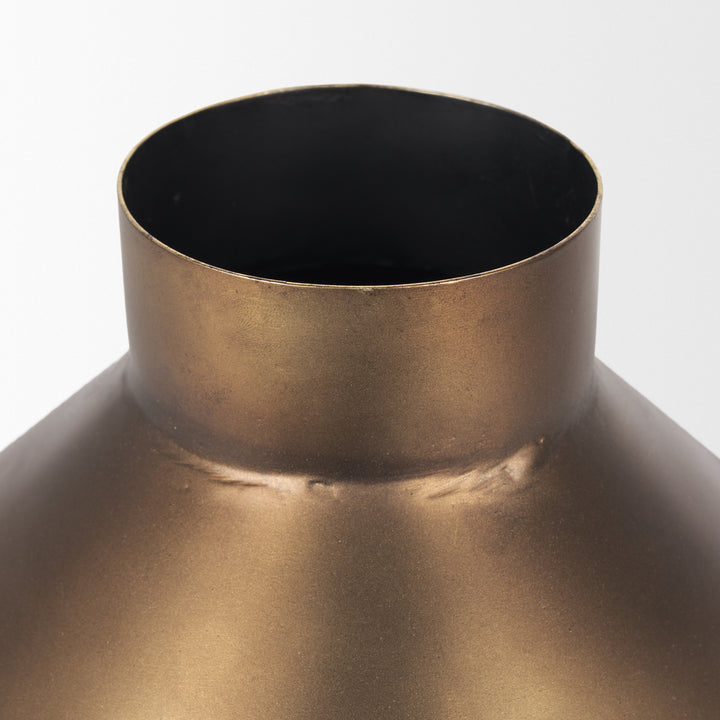 Perrin Small Brushed Gold Metal Decorative Vase Decor Mercana