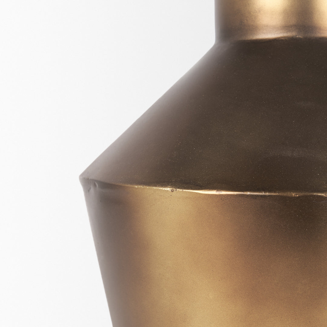 Perrin Small Brushed Gold Metal Decorative Vase Decor Mercana