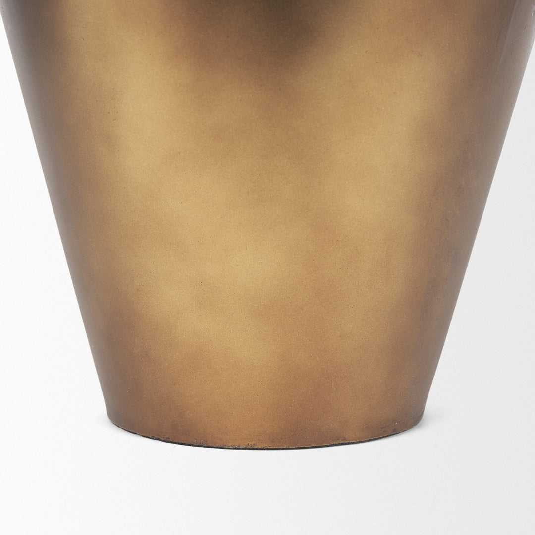 Perrin Small Brushed Gold Metal Decorative Vase Decor Mercana