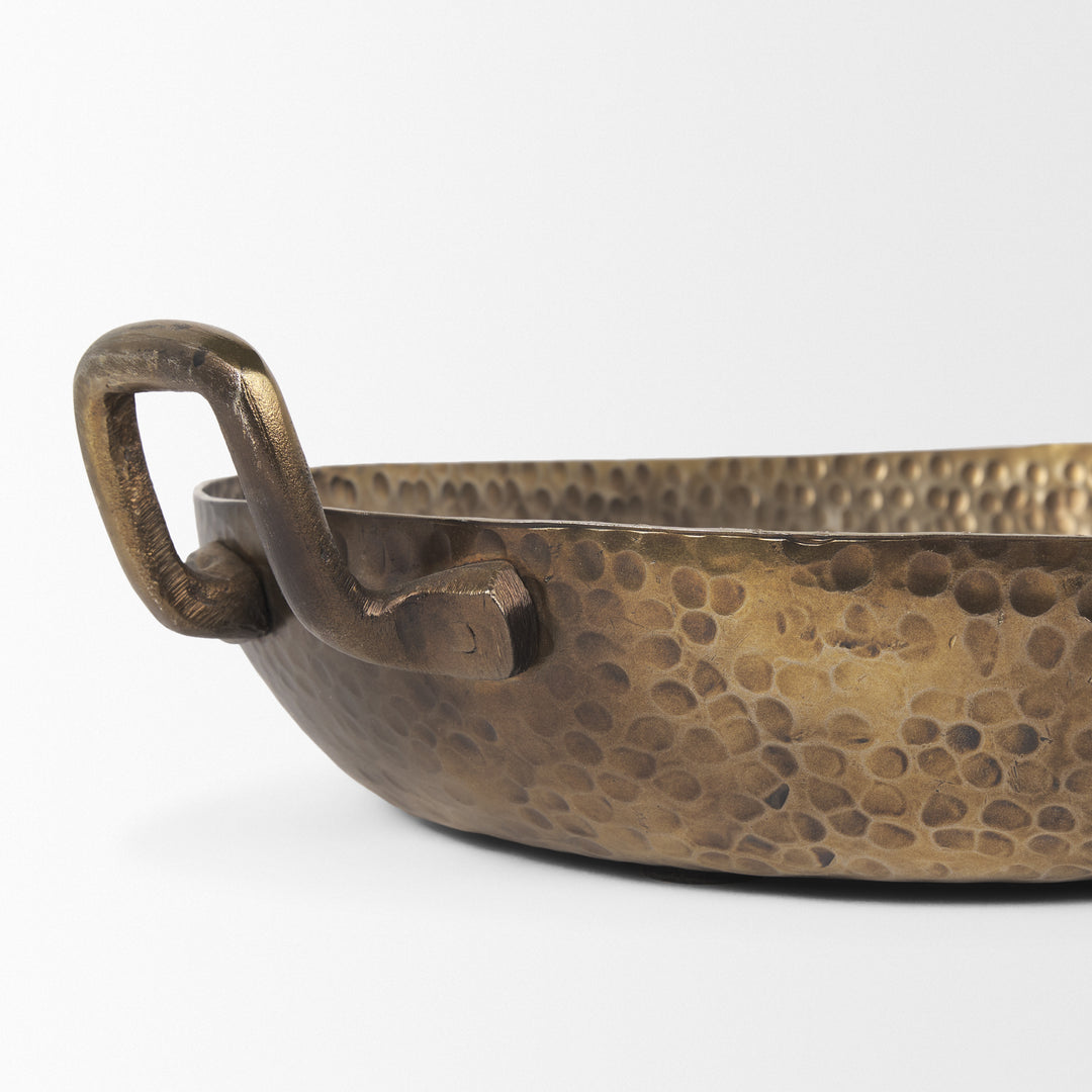 Pama Hammered Gold Metal Decorative Trays (Set of 2) Decor Mercana