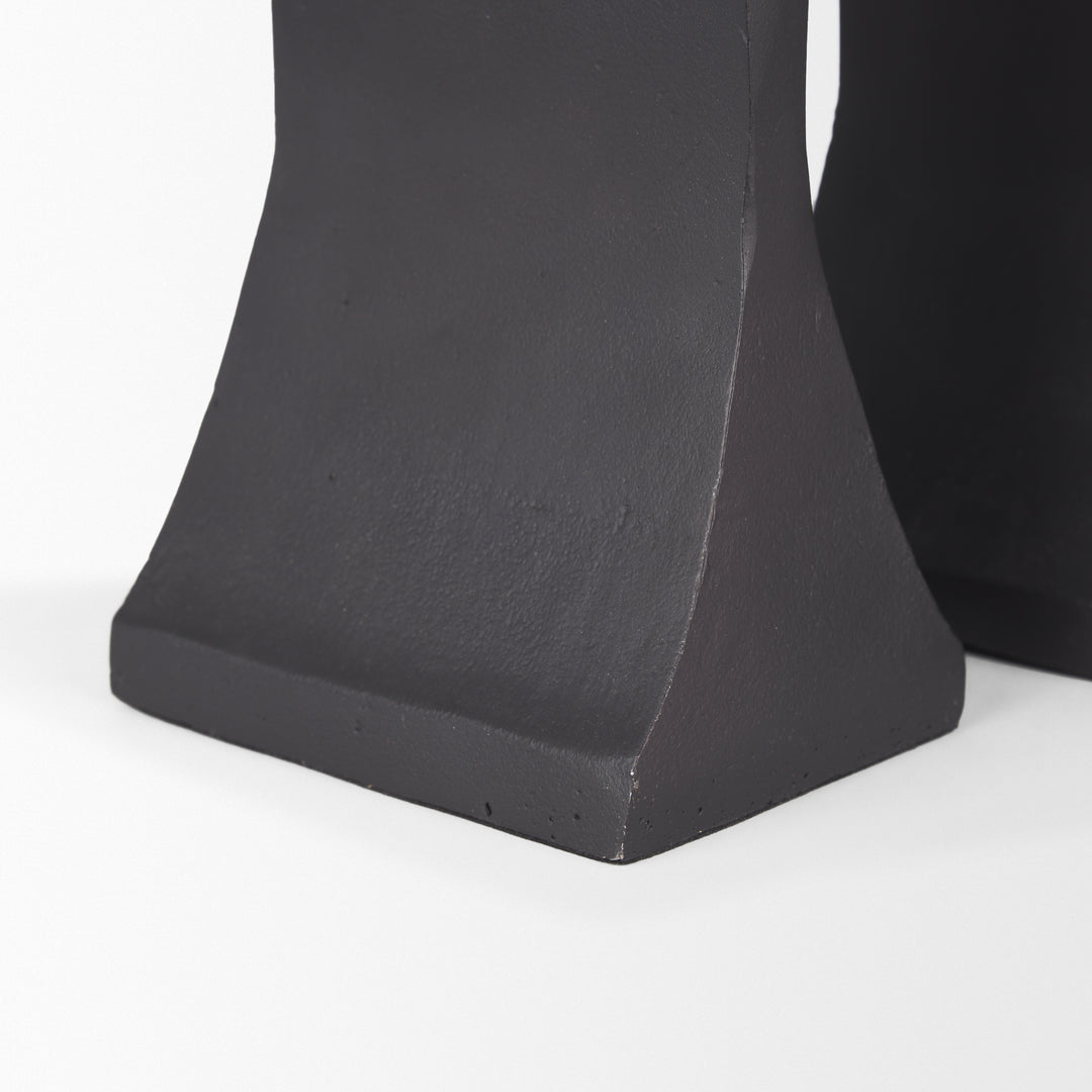 Polli Matte Black w/ Brushed Gold Metal Taper Candleholders (Set of 2) Decor Mercana