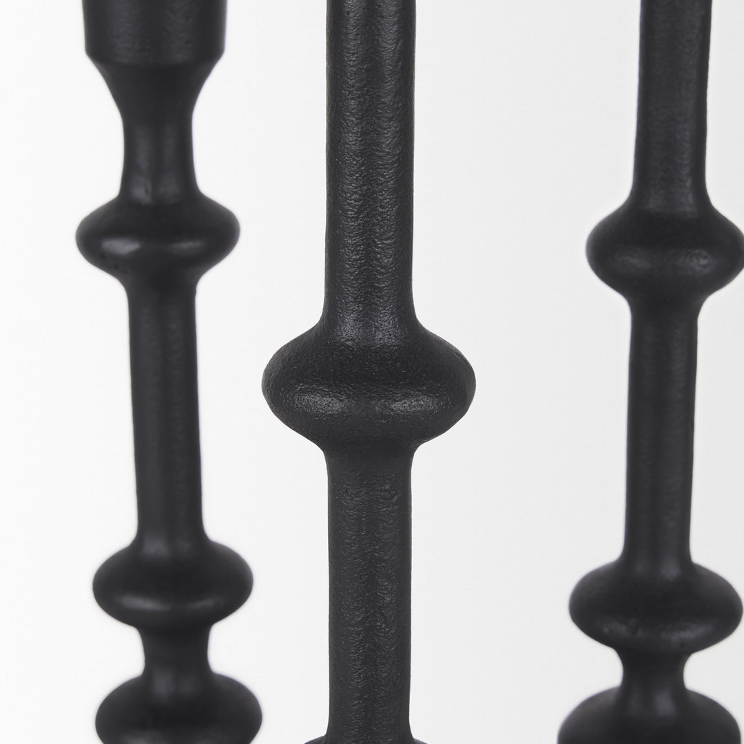 Paolo Matte Black Metal Candle Holder (Set of 3) Decor Mercana
