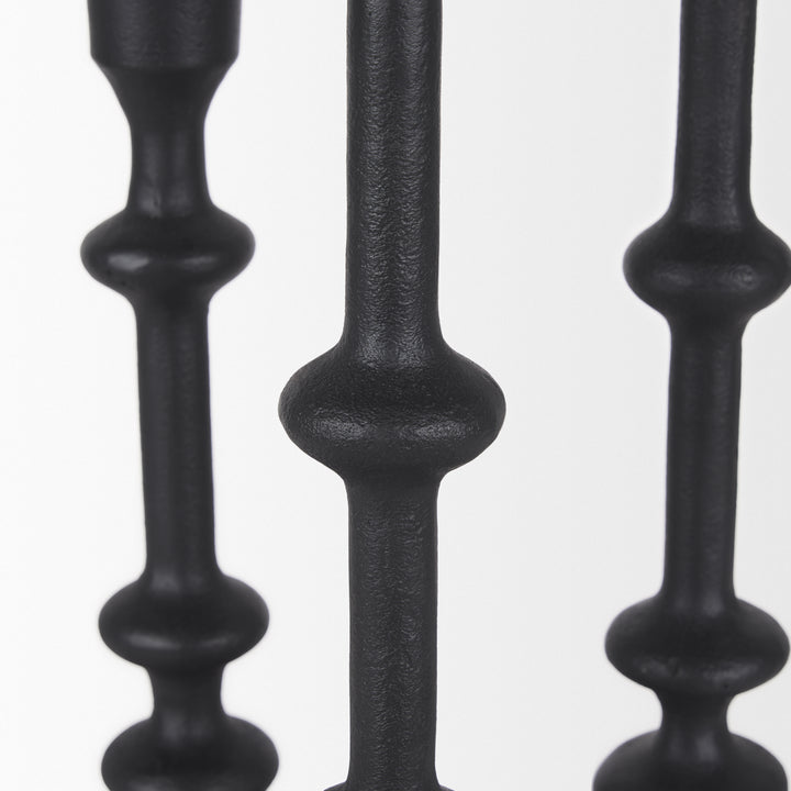 Paolo Matte Black Metal Candle Holder (Set of 3) Decor Mercana