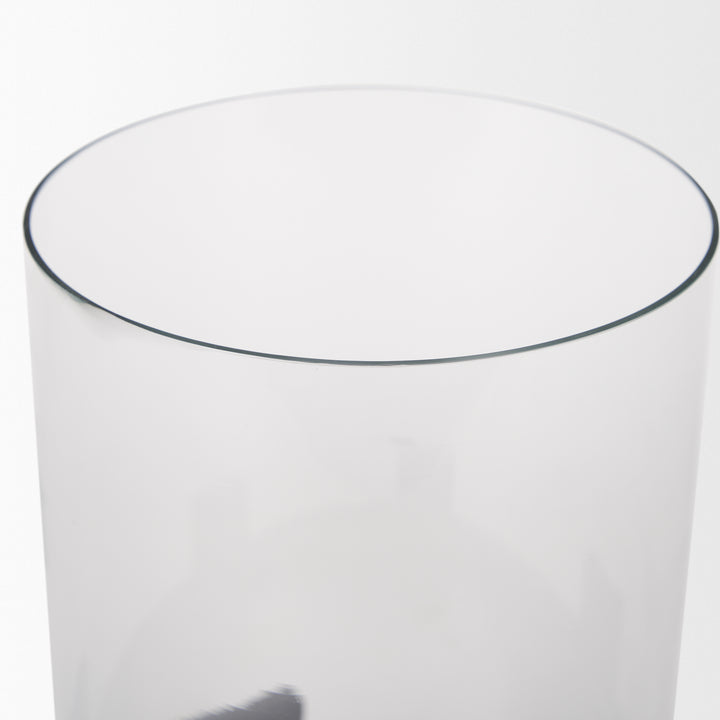 Price Small Matte Black Metal w/ Glass Hurricane Candle Holder Decor Mercana