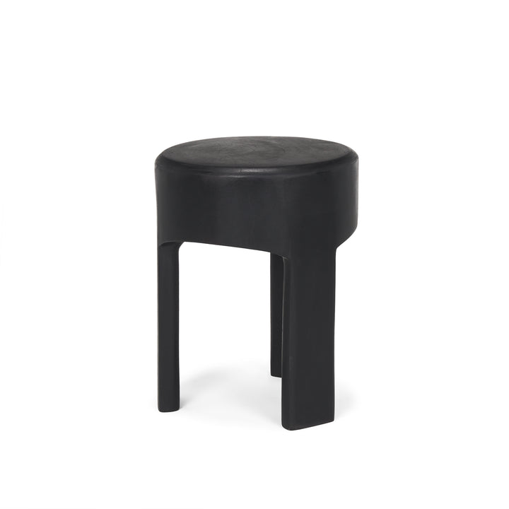 Riya Solid Black Wooden Stool Living Room Mercana