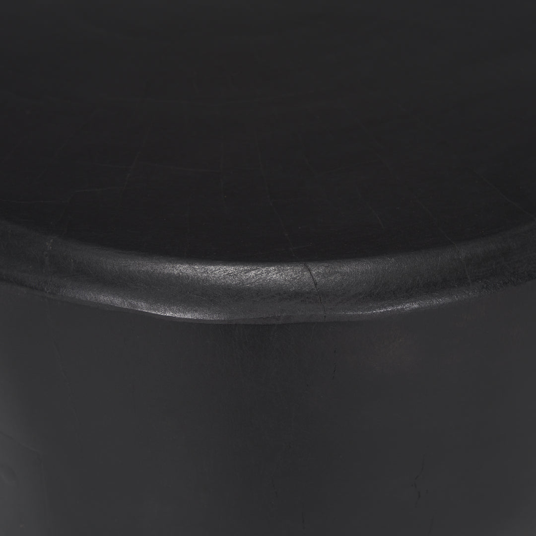 Riya Solid Black Wooden Stool Living Room Mercana