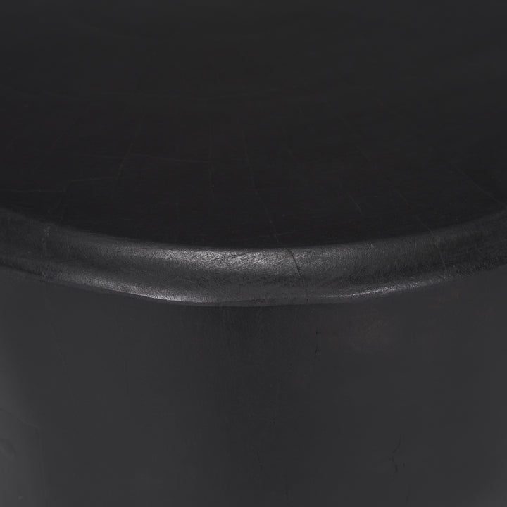 Riya Solid Black Wooden Stool Living Room Mercana