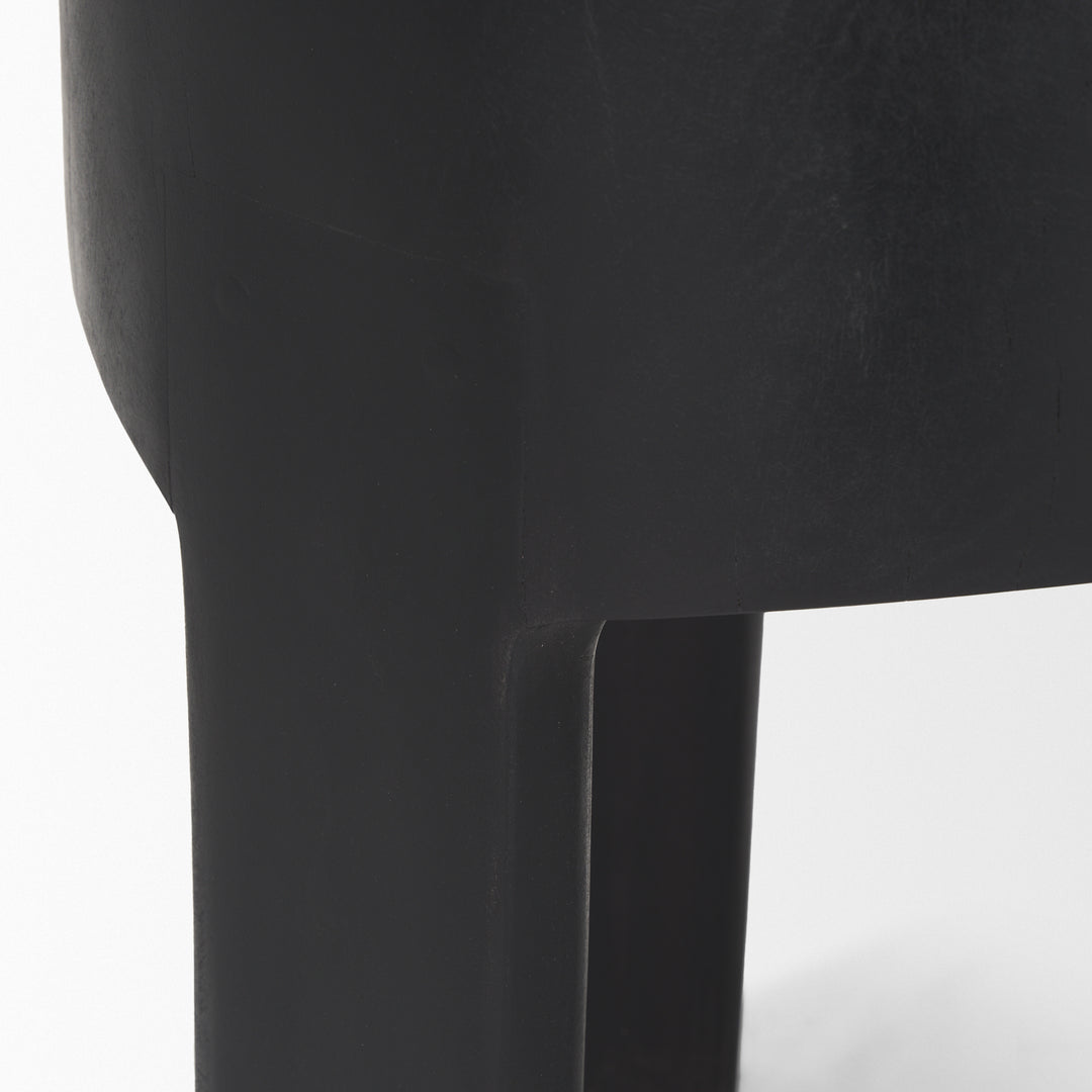 Riya Solid Black Wooden Stool Living Room Mercana