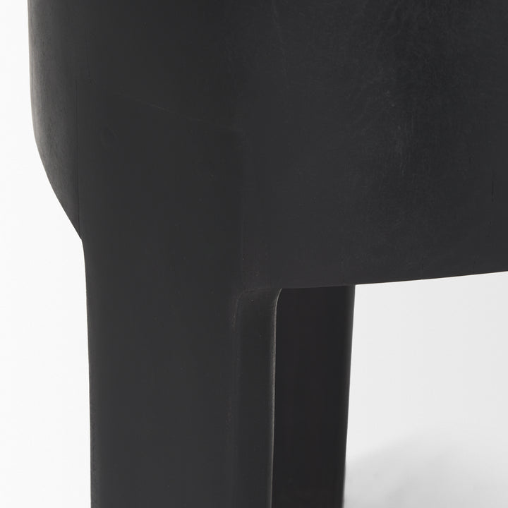 Riya Solid Black Wooden Stool Living Room Mercana