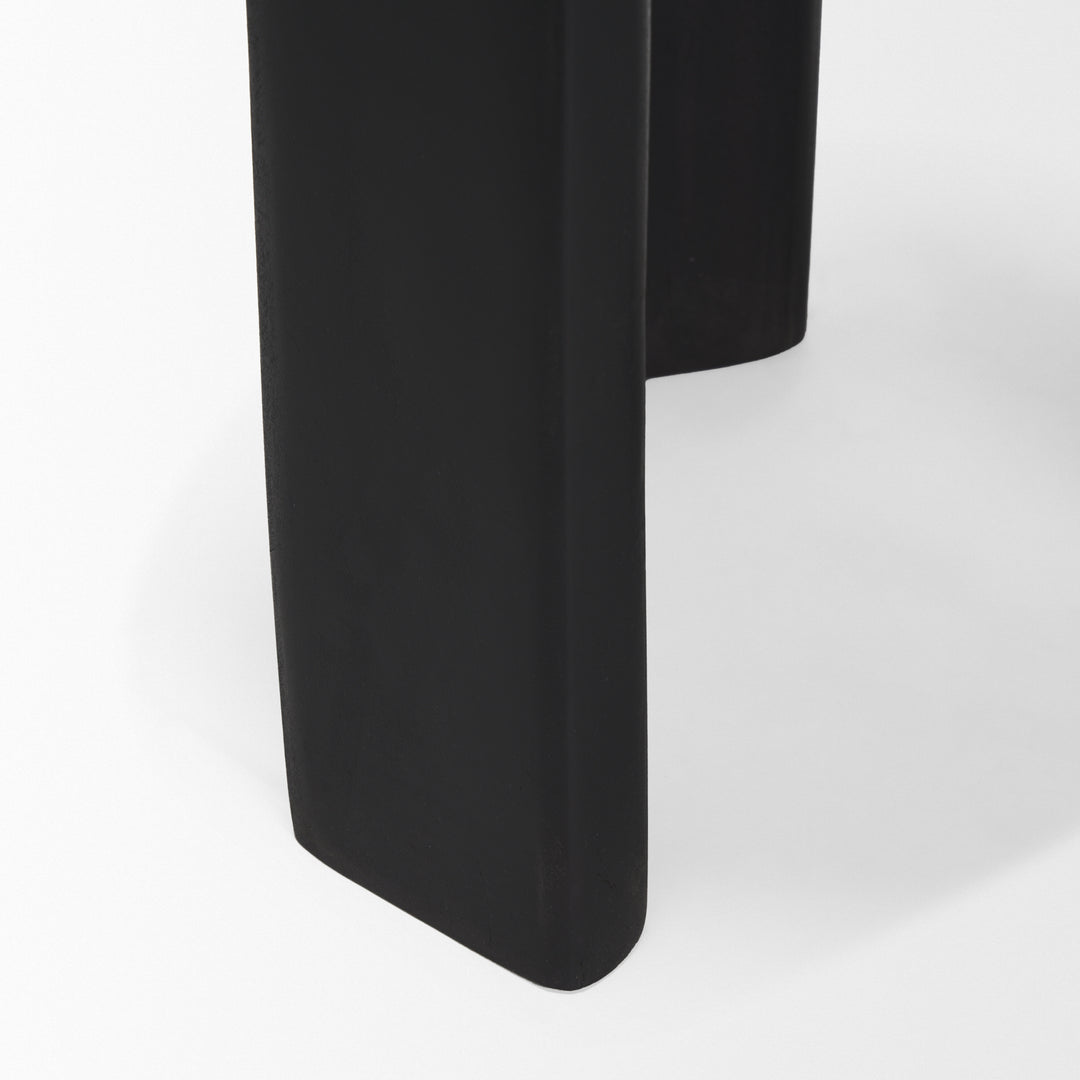 Riya Solid Black Wooden Stool Living Room Mercana