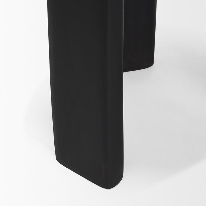 Riya Solid Black Wooden Stool Living Room Mercana