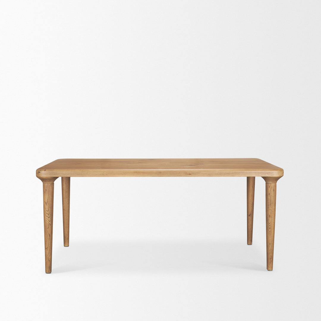 Suvan 72L Light Brown Rectangular Oak Wood Dining Table Dining Room Mercana