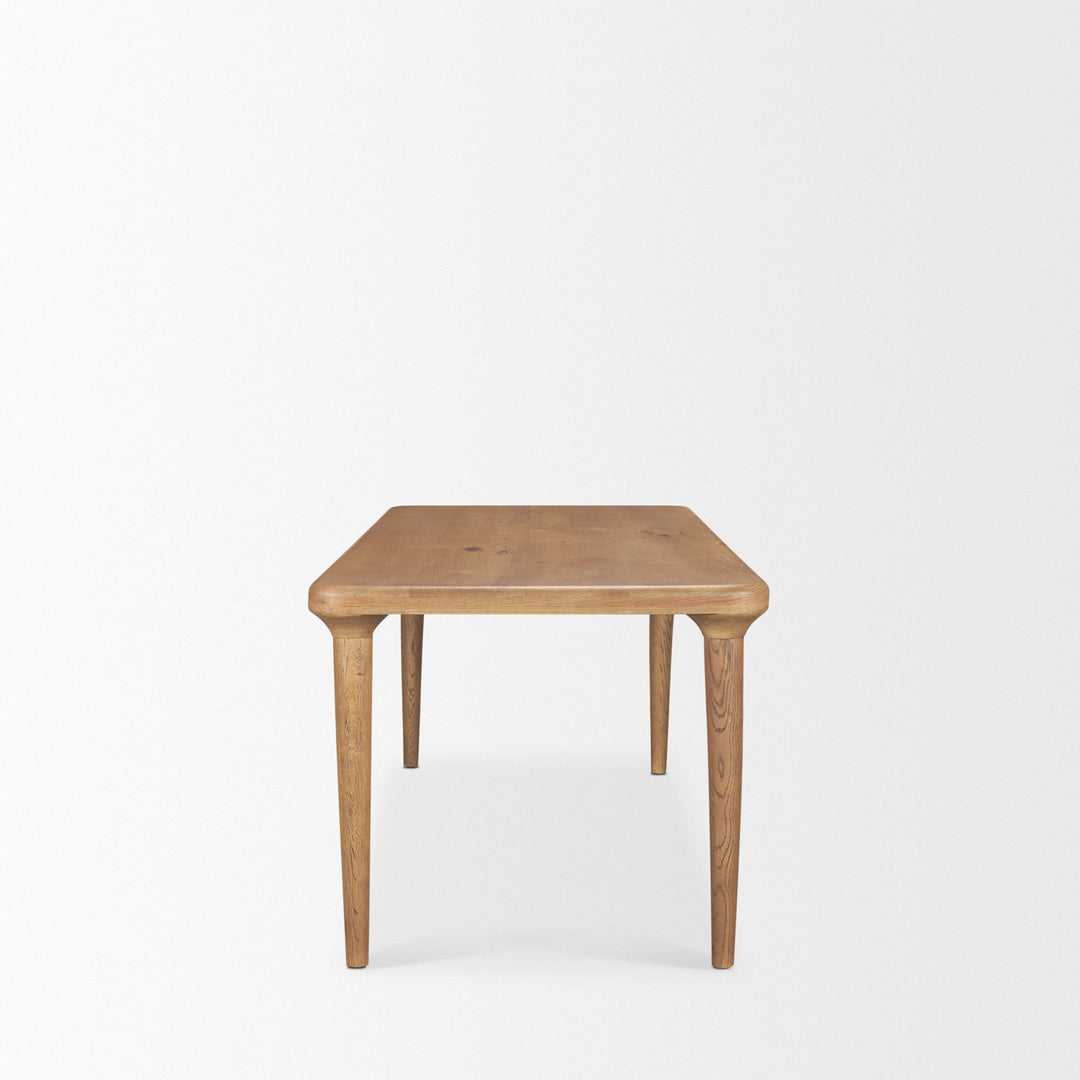 Suvan 72L Light Brown Rectangular Oak Wood Dining Table Dining Room Mercana