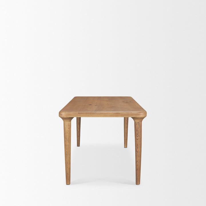 Suvan 72L Light Brown Rectangular Oak Wood Dining Table Dining Room Mercana