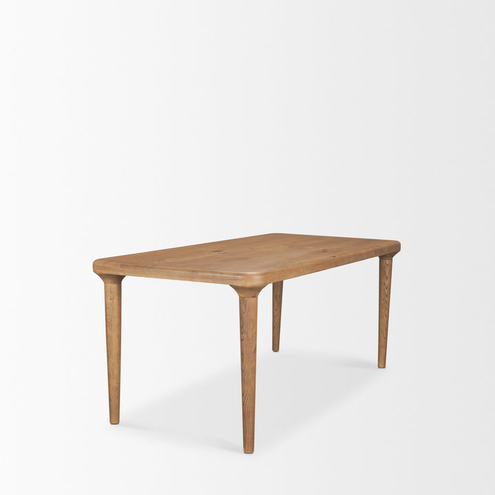 Suvan 72L Light Brown Rectangular Oak Wood Dining Table Dining Room Mercana