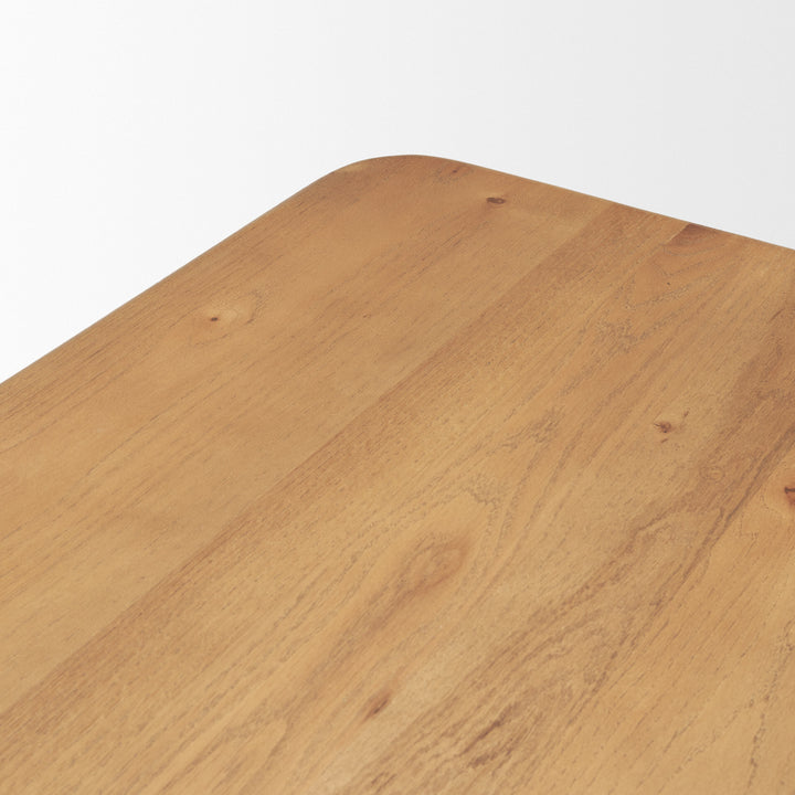 Suvan 72L Light Brown Rectangular Oak Wood Dining Table Dining Room Mercana